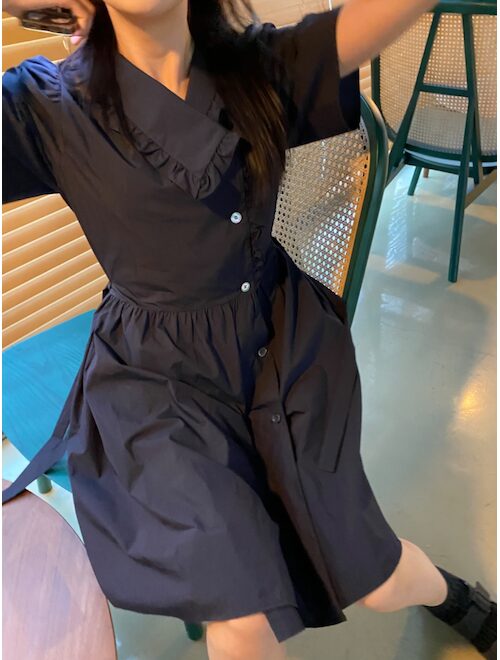 BEAKER-Women Collar Mini Dress - Navy│삼성물산 온라인몰 SSF Shop