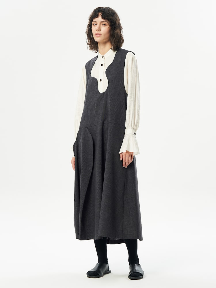 ENFOLD-Round Neck Jumper Dress - Grey│삼성물산 온라인몰 SSF Shop