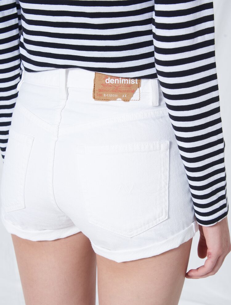 Denimist-Women Roll-up Shorts - White│삼성물산 온라인몰 SSF Shop