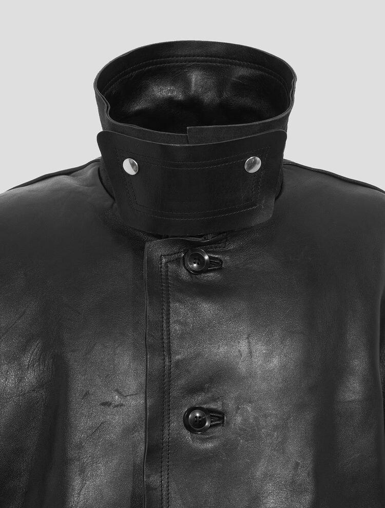 YOKE-Cut-Off Leather Car Coat - Black│삼성물산 온라인몰 SSF Shop
