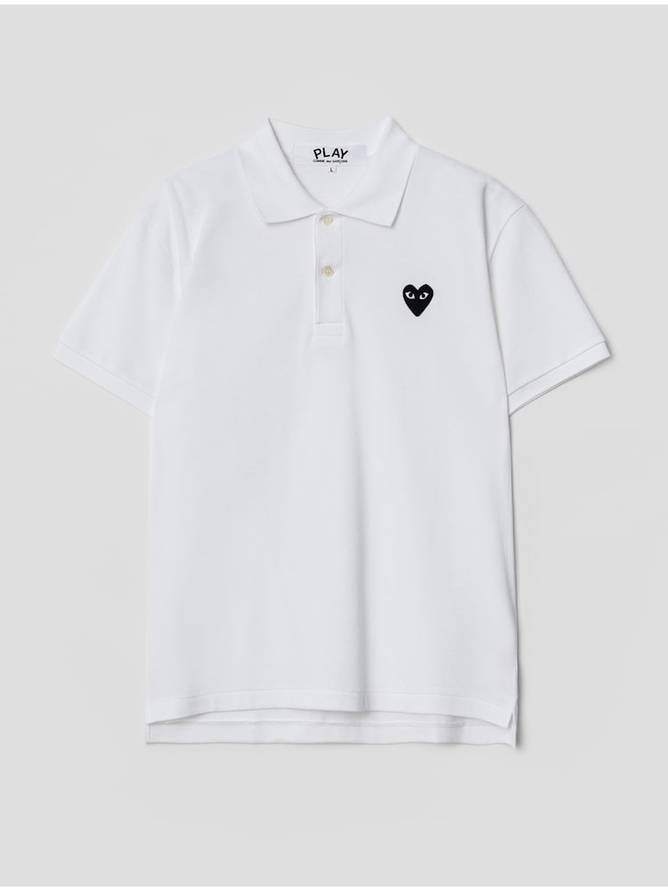 PLAY COMME DES GARCONS-(Men) Black Heart Wappen T-Shirt - White