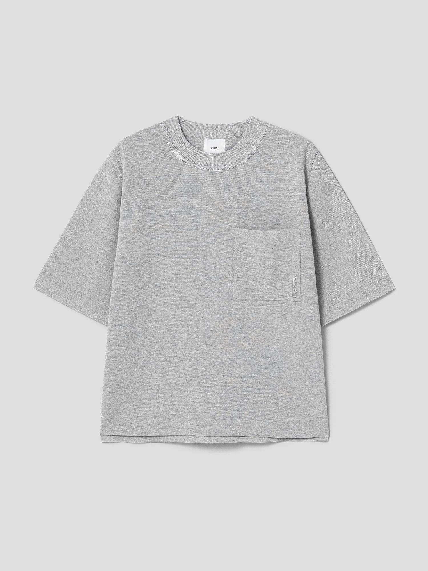 Cotton Blend Pocket Detail Pullover - Grey
